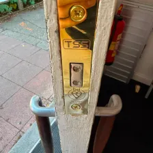 TSS multi-point lock mechanism fitted on a timber door edge